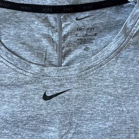 Nike Training Dri-Fit One scoop neck long sleeve top in gray - Picture 2 of 3